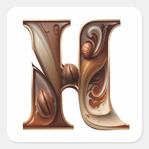 Pegatinas de la letra chocolate H