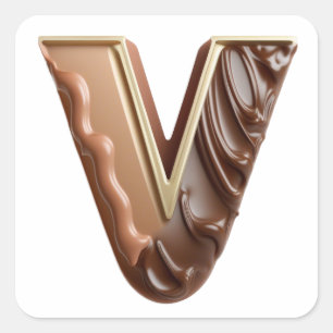 Pegatinas de la letra chocolate V