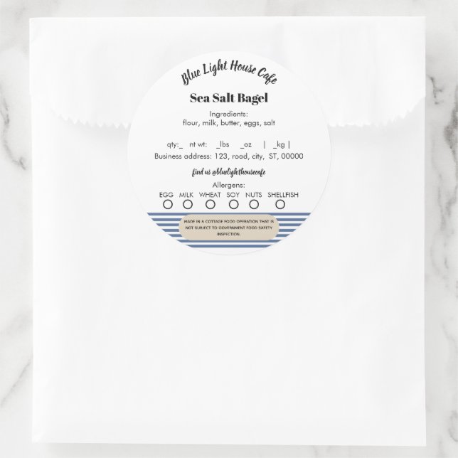 Pegatinas de la Ley de Alimentos de Algodón Retro  (Bolso)