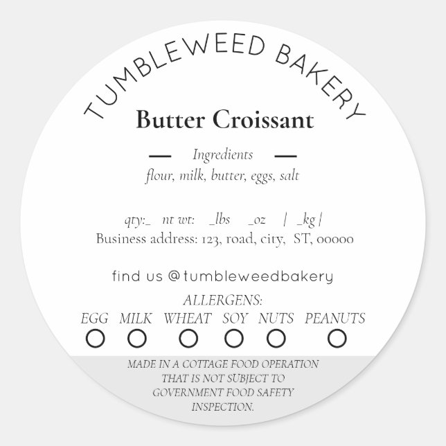 Pegatinas de la Ley de Alimentos para Alquiler de  (Anverso)