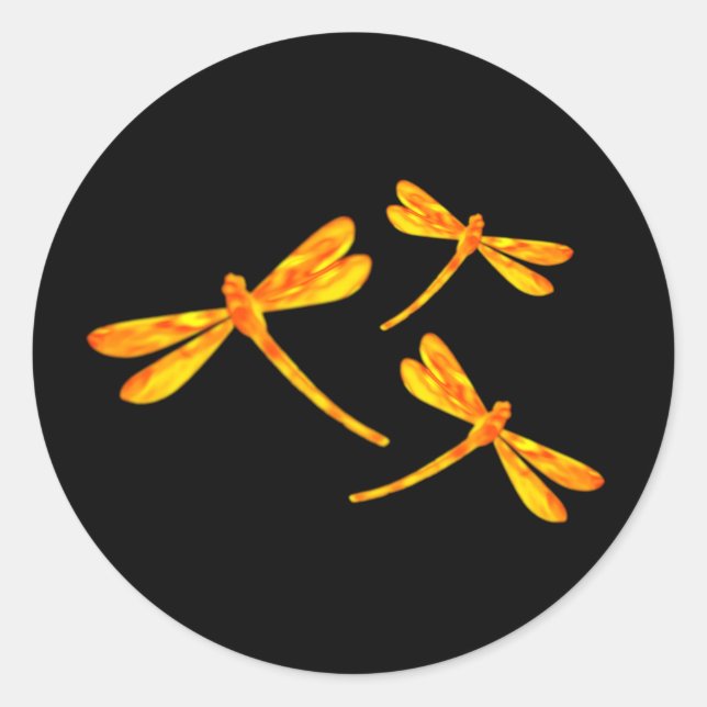 Pegatinas de la libélula - Fuego (Anverso)