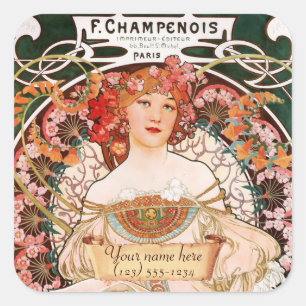 Pegatinas de la Librería Mucha Art Nouveau