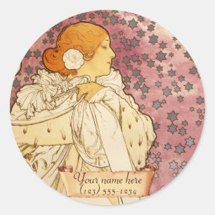 Pegatinas de la Librería Mucha Art Nouveau