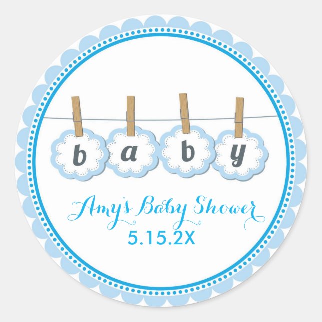 Pegatinas de la línea de ropa de Baby Shower (Anverso)