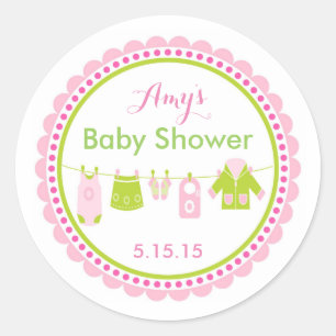 Pegatinas de la línea de ropa de Baby Shower