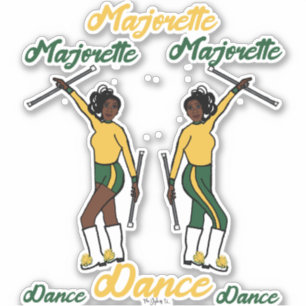 Pegatinas de la Majorette (Amarillo Verde)