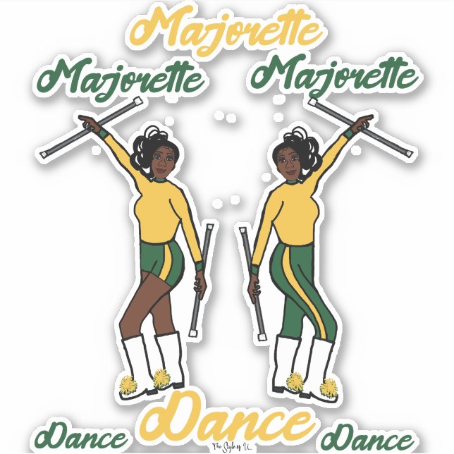 Pegatinas de la Majorette (Amarillo Verde) (Anverso)