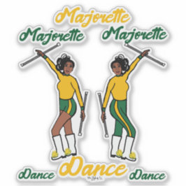 Pegatinas de la Majorette (Amarillo Verde 2)