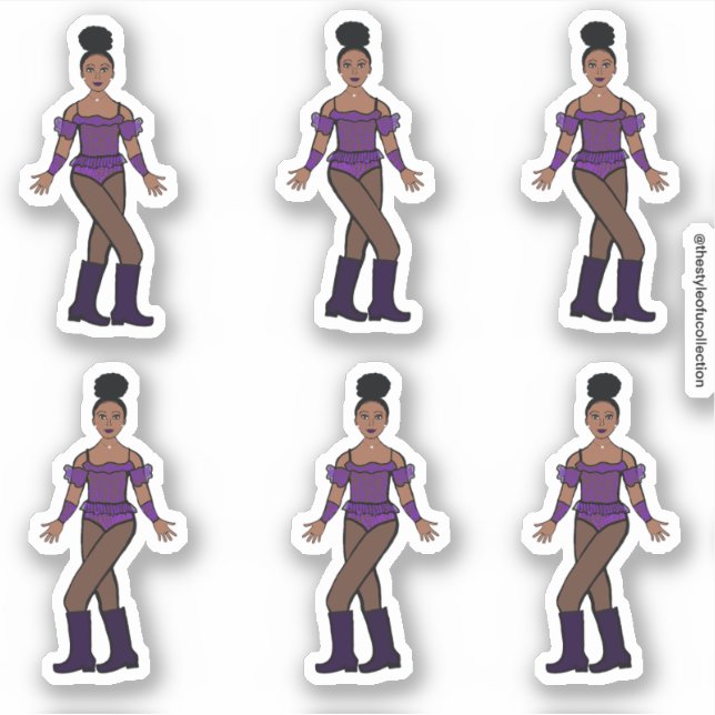 Pegatinas de la Majorette/Dancer Piedras Púrpura (Anverso)