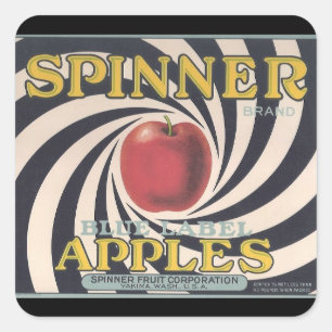 Pegatinas de la marca de manzanas Retro Spinner