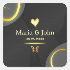 Pegatinas de la mariposa dorada