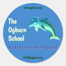 Pegatinas de la mascota delfín de The Ogburn Schoo
