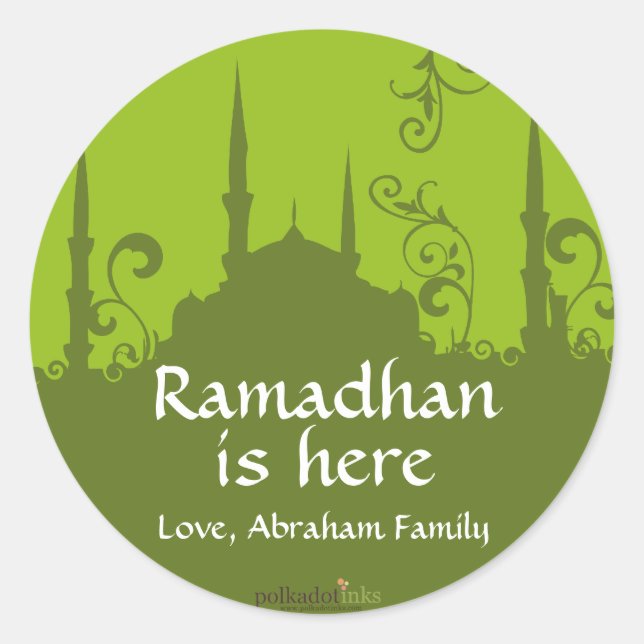 Pegatinas de la Mezquita de Bañera Verde (Anverso)