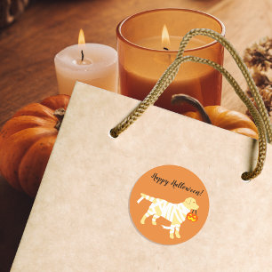 Pegatinas de la momia de Labrador amarillo de Hall