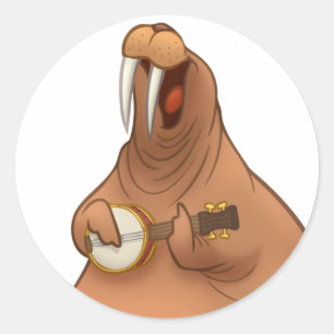 Pegatinas de la morsa del Banjo-Strummin'