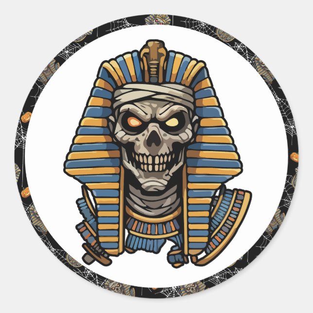 🤍 Pegatinas de la Mummy del Faraón Blanco 🎃 👑 (Anverso)