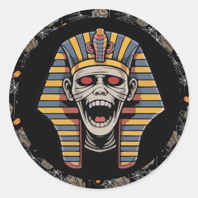 🖤 Pegatinas de la Mummy del Faraón Negro 🎃 👑 (Anverso)