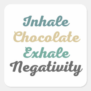 Pegatinas de la negatividad del chocolate inhalado