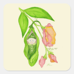 Pegatinas de la niña del guisante de olor