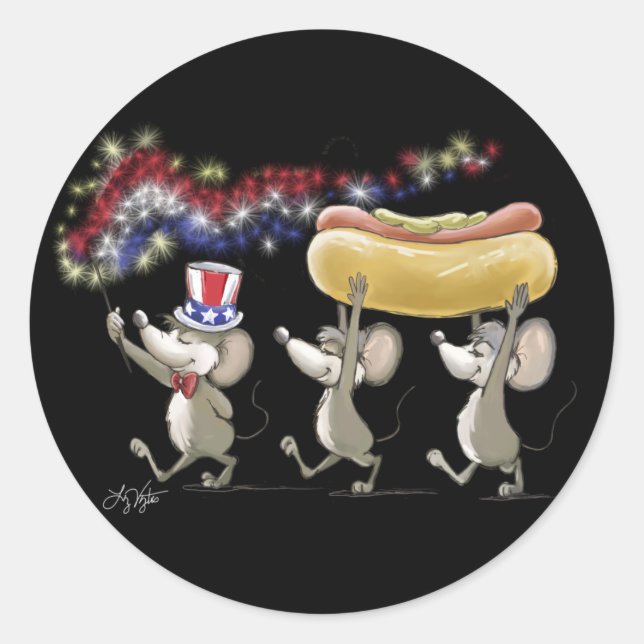 Pegatinas de la noche del 4 de julio de Mic, Mac y (Anverso)