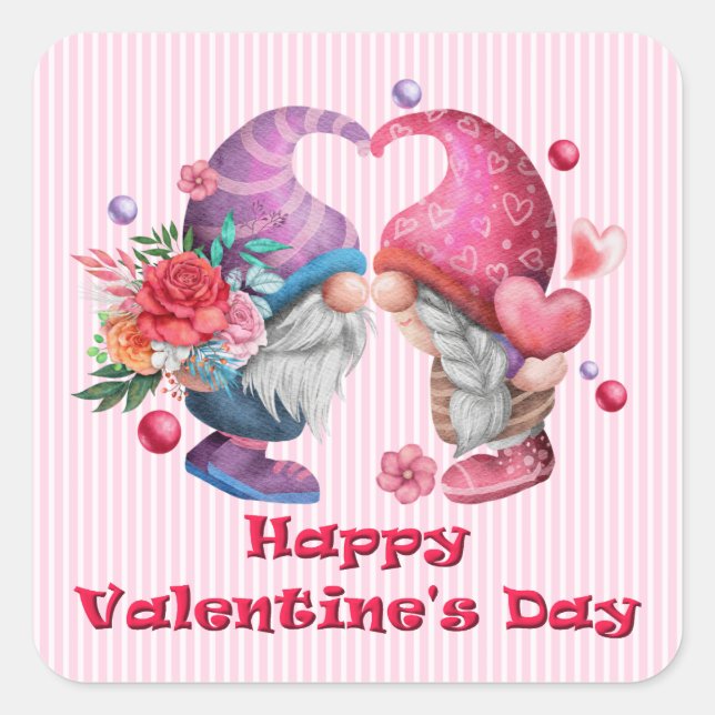 Pegatinas de la pareja Valentine Gnome (Anverso)