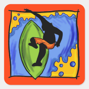 Pegatinas de la persona que practica surf