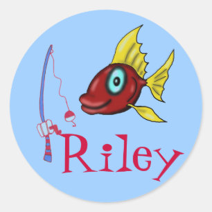 Pegatinas de la pesca para Riley