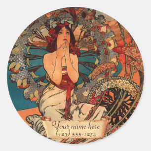 Pegatinas de la placa de la biblioteca Art Nouveau