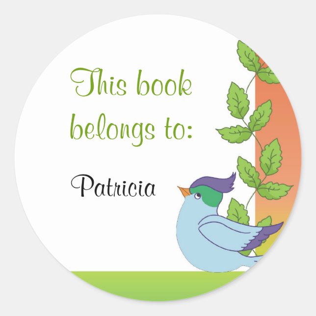 Pegatinas de la placa de librería para aves azules (Anverso)