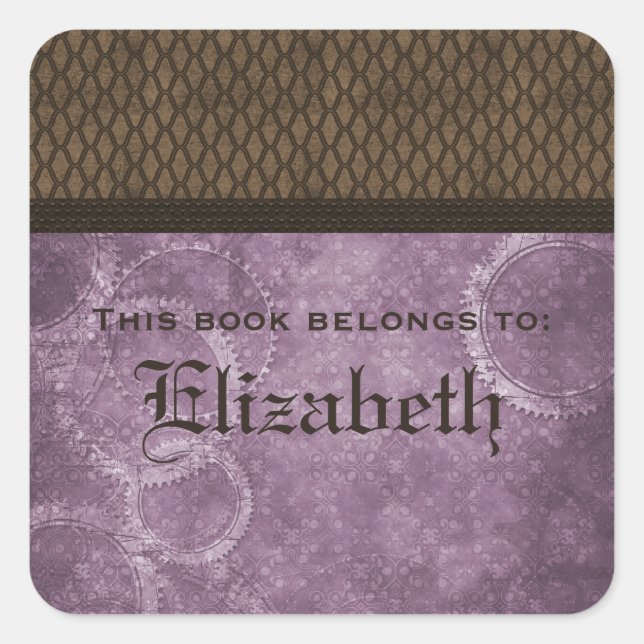 Pegatinas de la placa de reserva de Steampunk meta (Anverso)