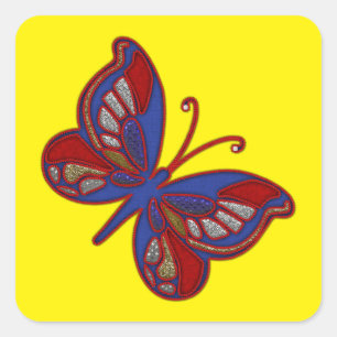 Pegatinas de la Plaza Amarilla y la Mariposa Azul 