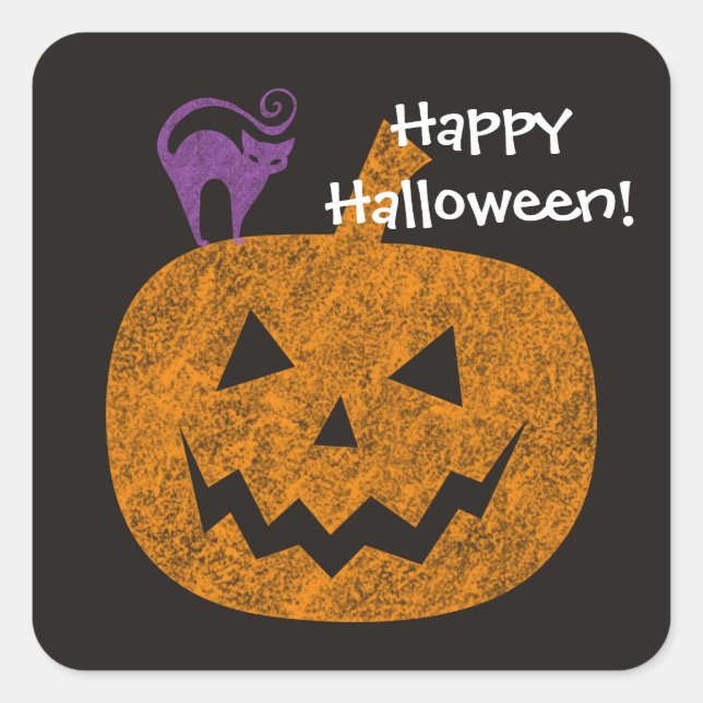 Pegatinas de la Plaza Chalkboard Halloween (Anverso)