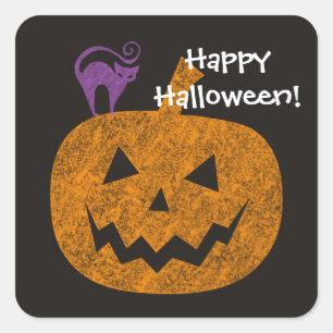 Pegatinas de la Plaza Chalkboard Halloween
