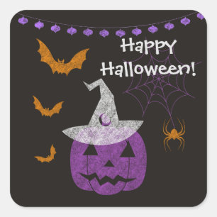 Pegatinas de la Plaza Chalkboard Halloween