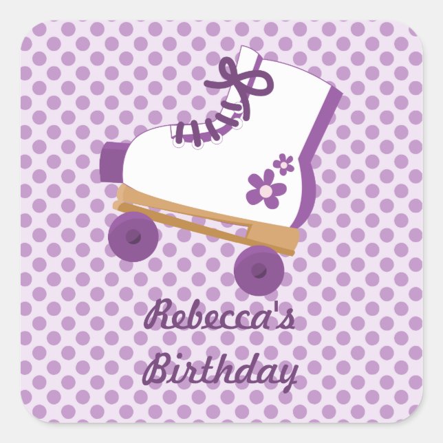 Pegatinas de la plaza de cumpleaños de Purple Dots (Anverso)