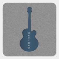Pegatinas de la plaza de la guitarra a rayas, azul