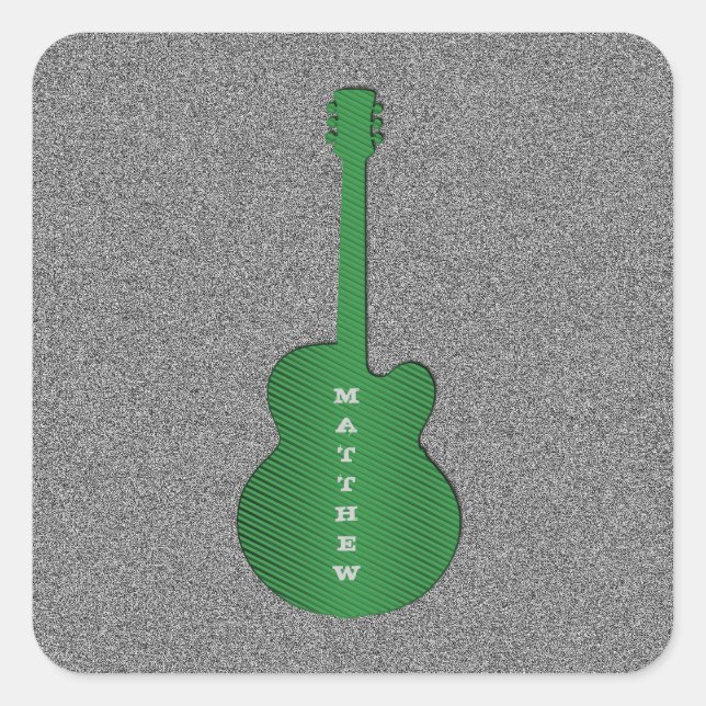 Pegatinas de la Plaza de la Guitarra a rayas, verd (Anverso)