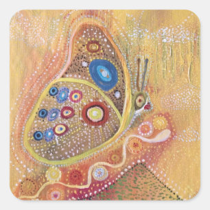 Pegatinas de la plaza de pintura de mariposas