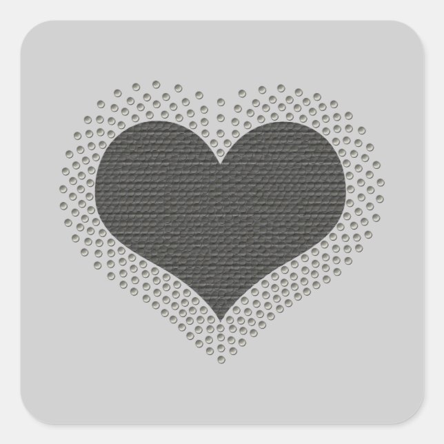 Pegatinas de la Plaza del Corazón Metálico, Gris (Anverso)