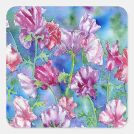 pegatinas de la plaza "Garden Sweet Peas"
