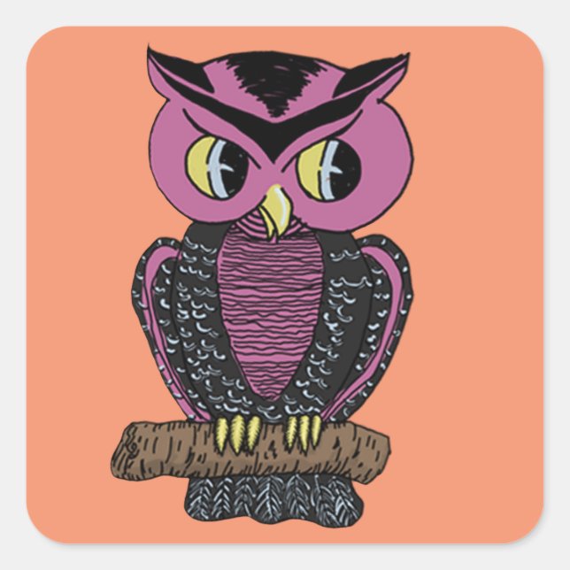 Pegatinas de la Plaza Halloween de Owl Vintage (Anverso)