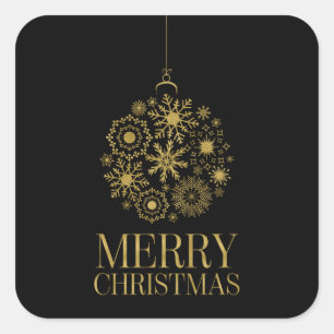 Pegatinas de la plaza Holiday Square con ornamento