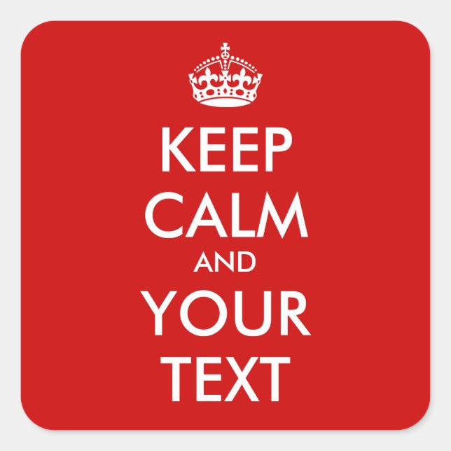 Pegatinas de la plaza Mantener la calma | plantill (Anverso)