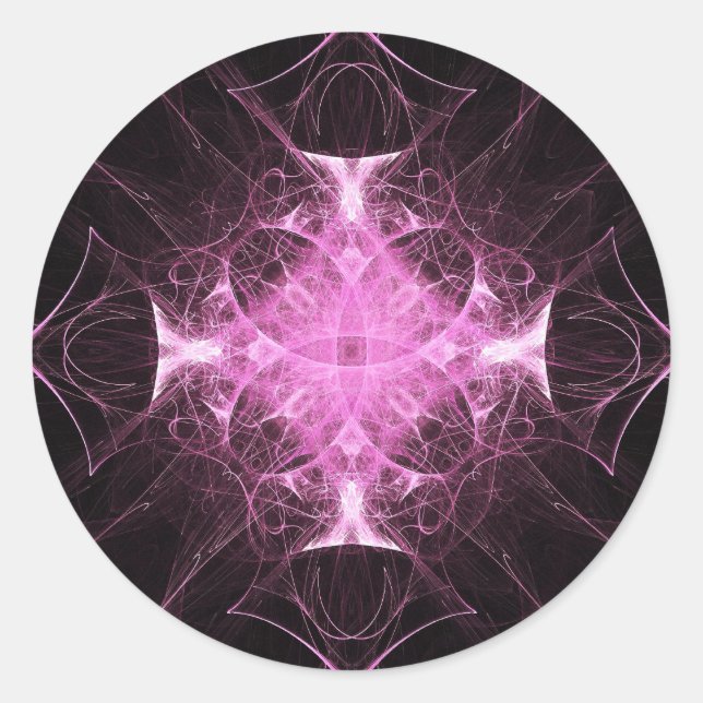 Pegatinas de la Princesa Fractal Gótica Rosa (Anverso)