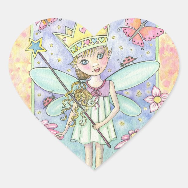 Pegatinas de la Princesita Hada Corazón (Anverso)