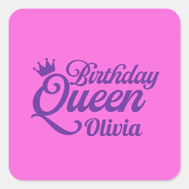 Pegatinas de la Reina de Cumpleaños (Anverso)