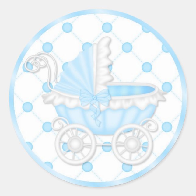 Pegatinas de la repostería Blue baby Shower (Anverso)