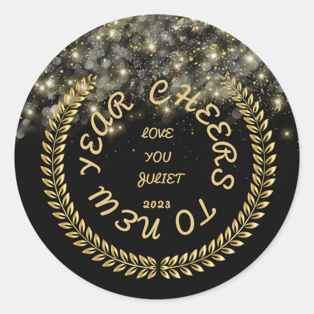 Pegatinas de la Ronda Clásica de Año Nuevo (Anverso)