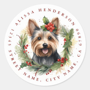 Pegatinas de la Ronda Clásica de Yorkshire Terrier
