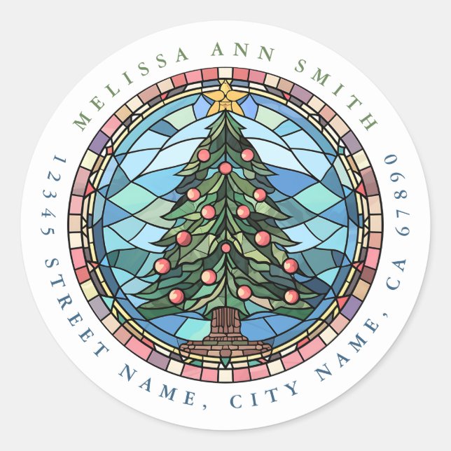 Pegatinas de la Ronda de Árboles de Navidad (Anverso)